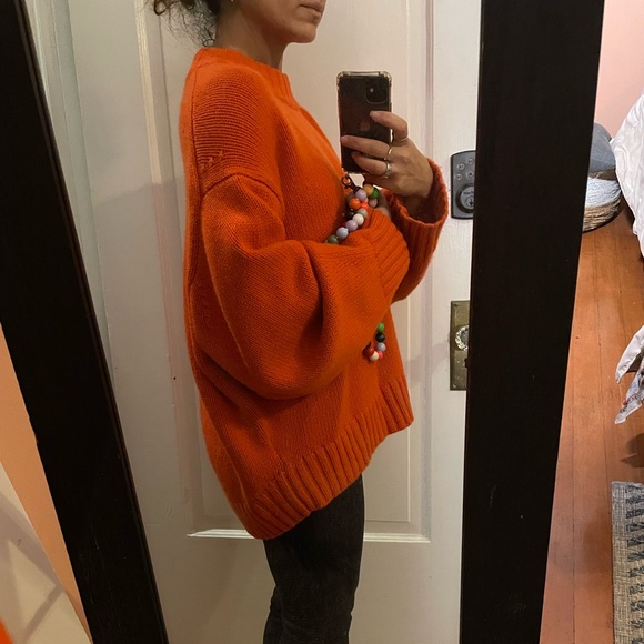 COS chunky 100% pure cashmere RARE Orange 2023 sz. M - Picture 5 of 11